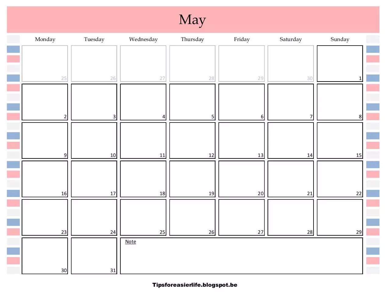 Page 1 of 1, Kalender mei2016EN