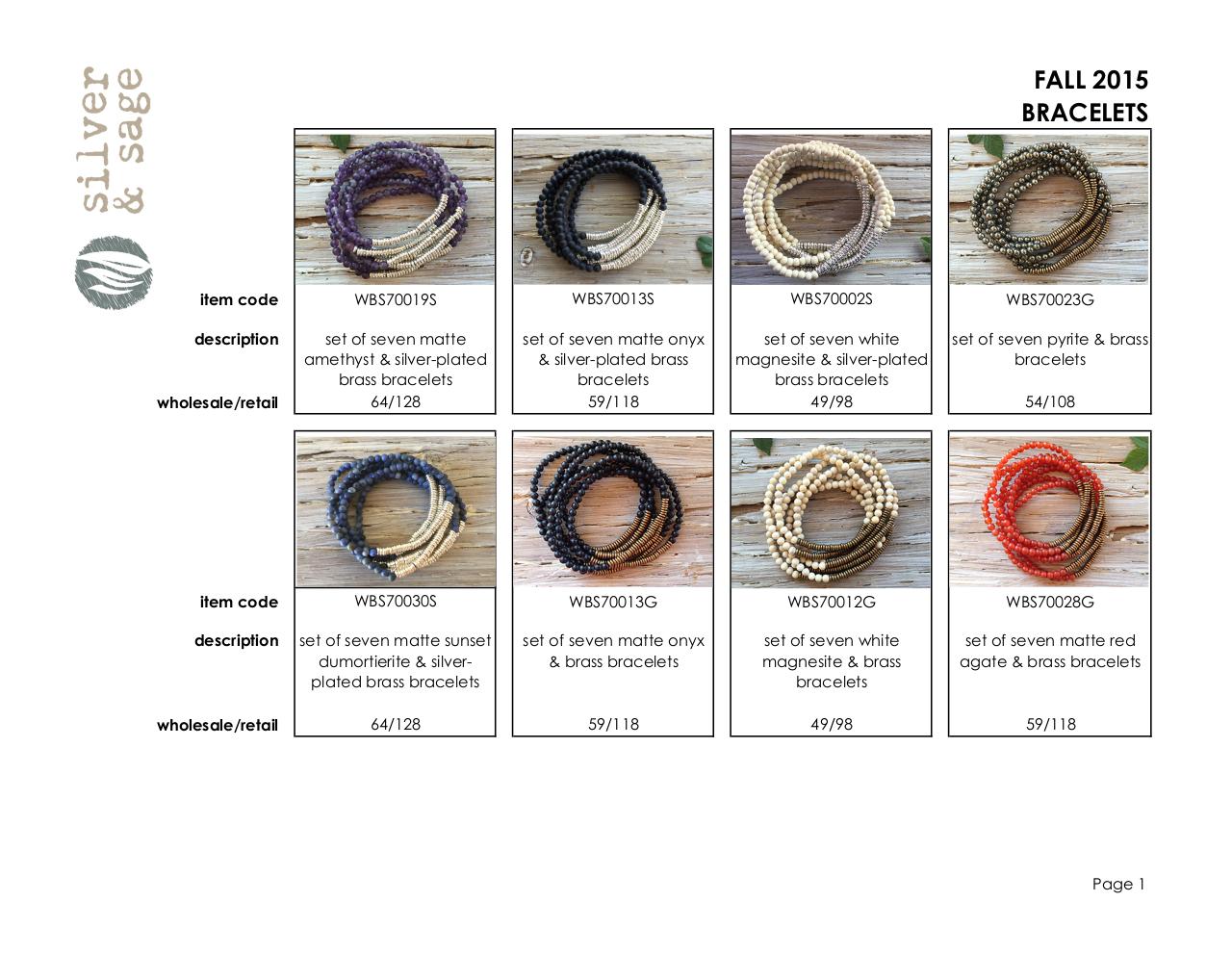Line Sheet- Bracelets- Fall 2015-FINAL Sheet1.pdf - page 1/16