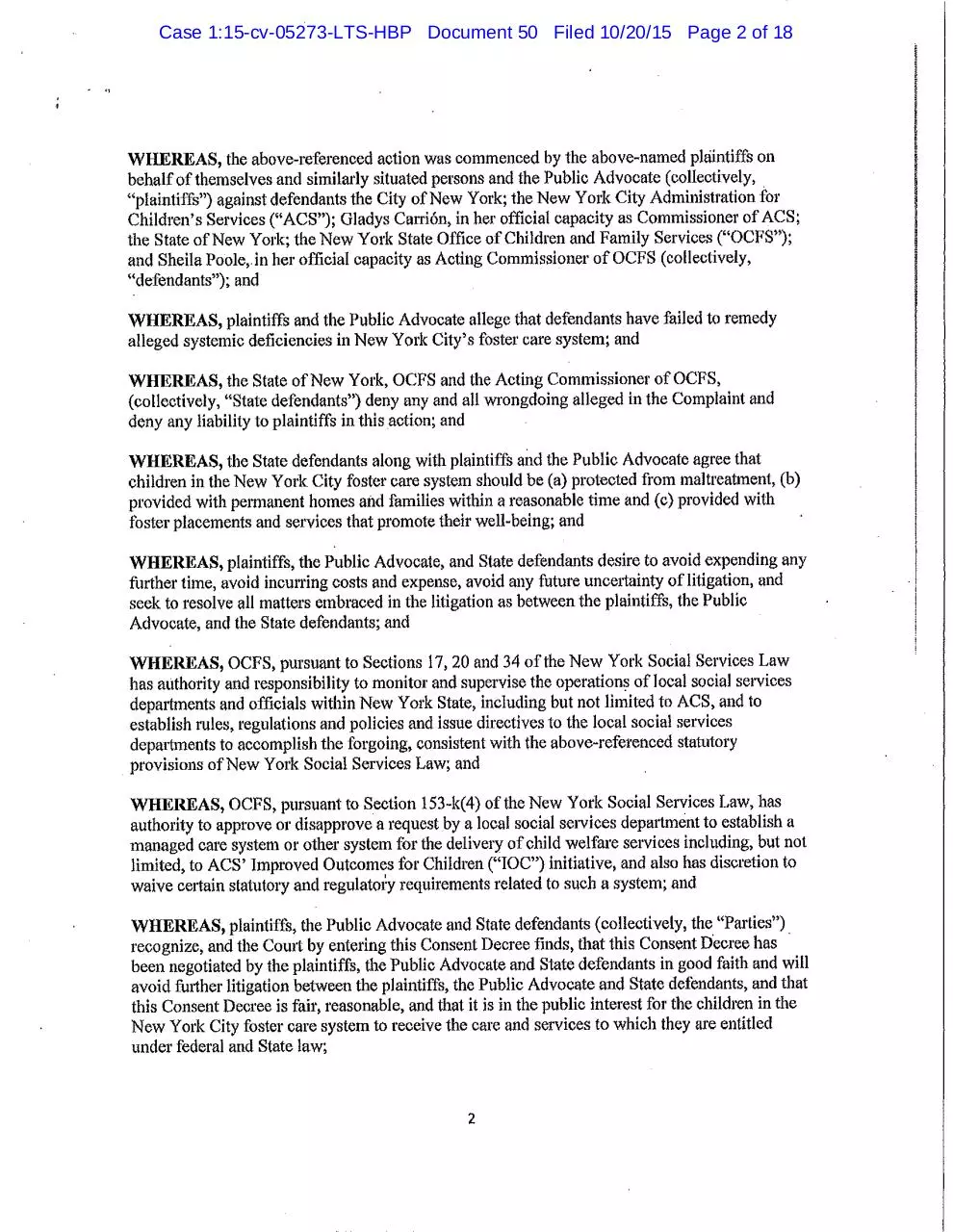 Page 2 of 18, New York Settlement 15480205 0 7156
