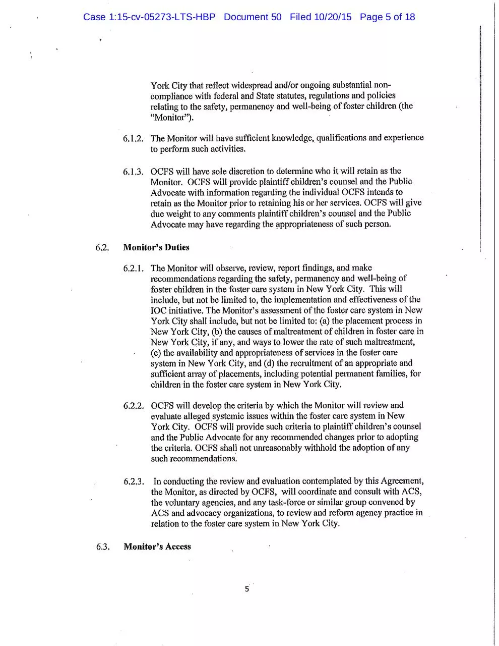 Page 5 of 18, New York Settlement 15480205 0 7156
