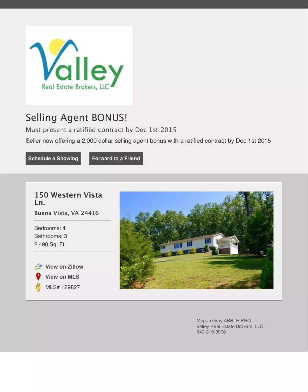 Page 1 of 1, Listing Agent Bonus