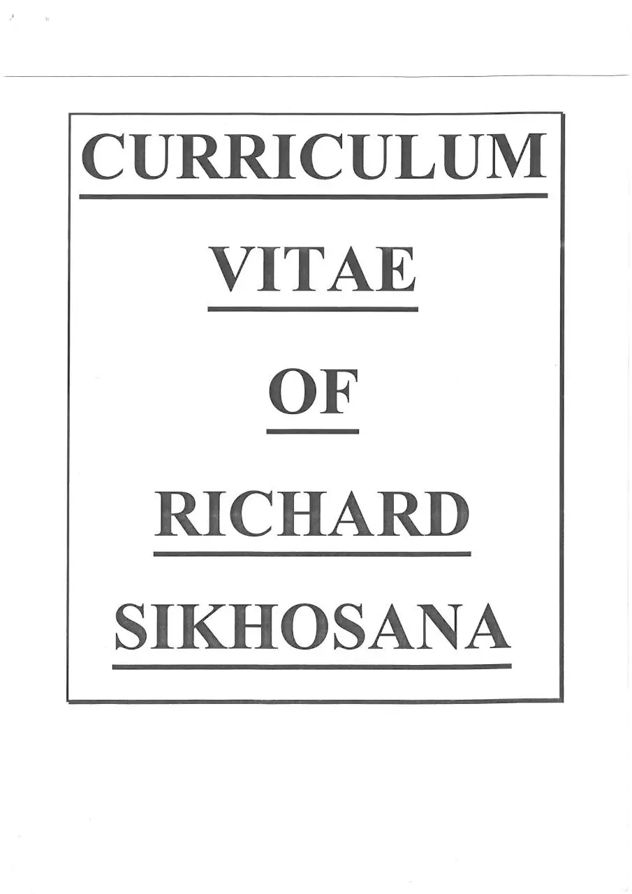 Page 1 of 3, Richard Sikhosana
