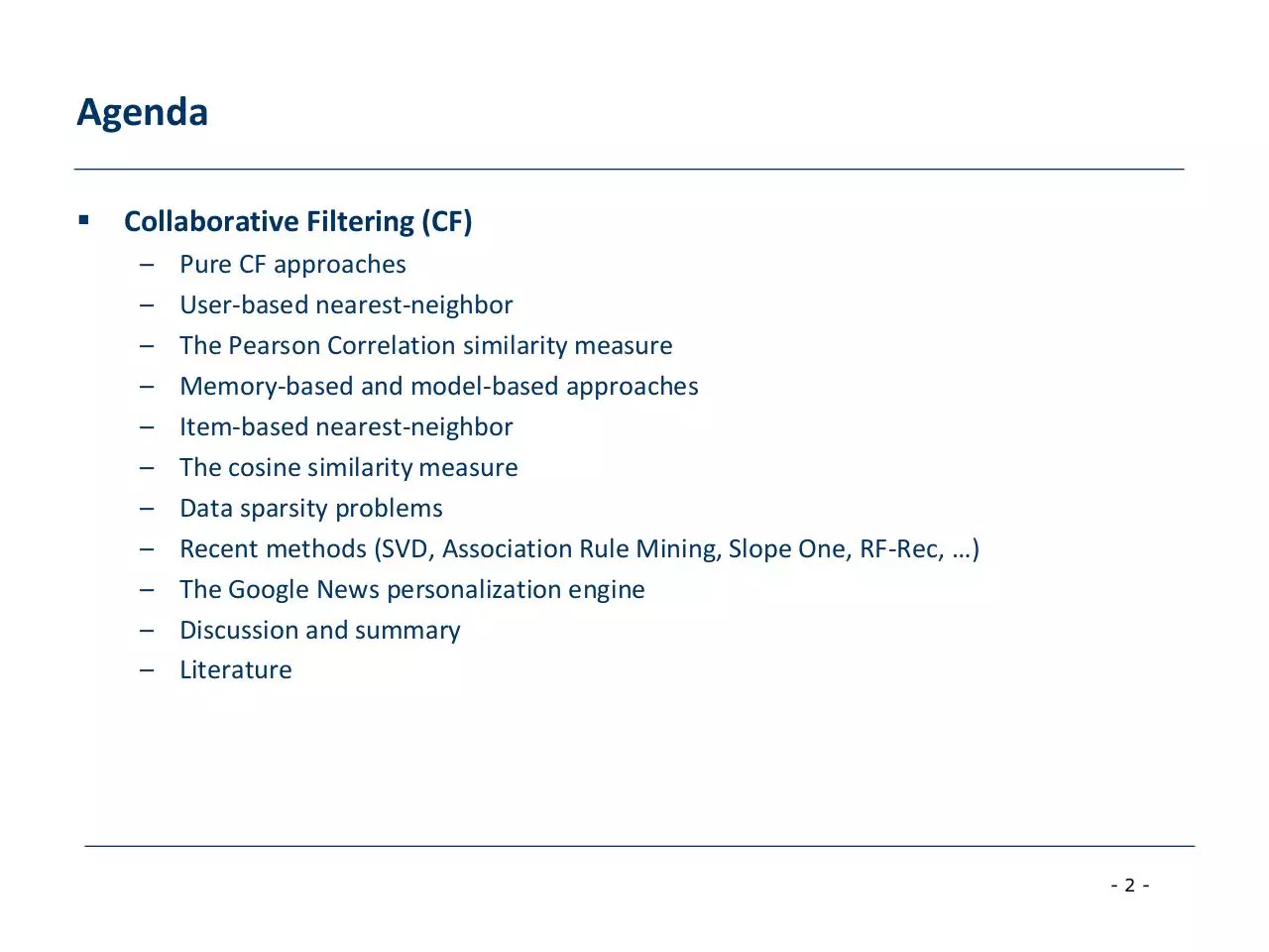 Page 2 of 46, Collaborative recommendation