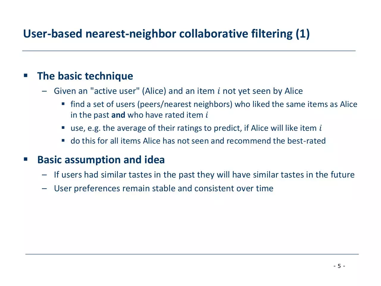 Page 5 of 46, Collaborative recommendation