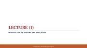 Page 2, Lecture 01 Introduction to Systems and Simulation