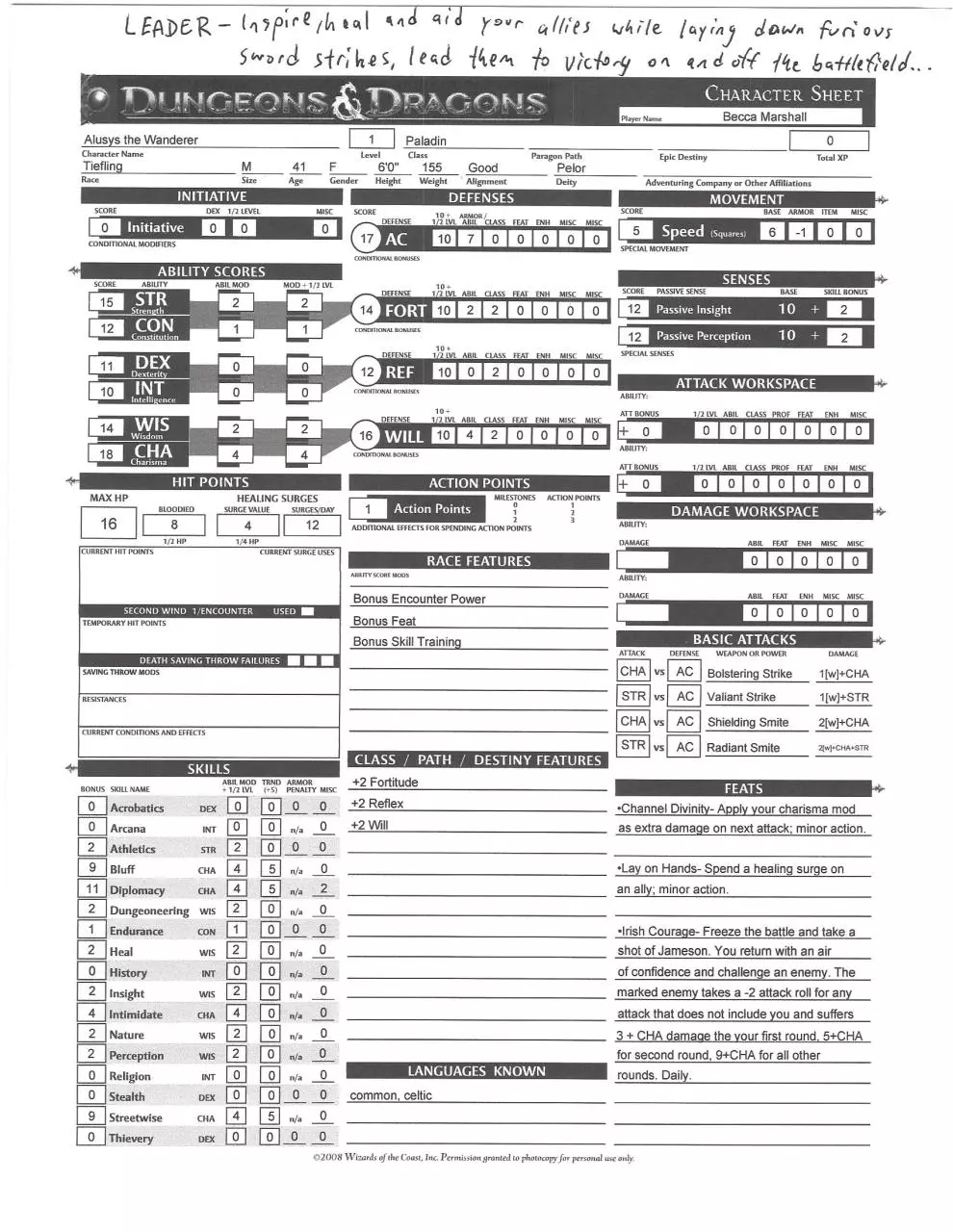 Page 1 of 2, Marshall, Becca