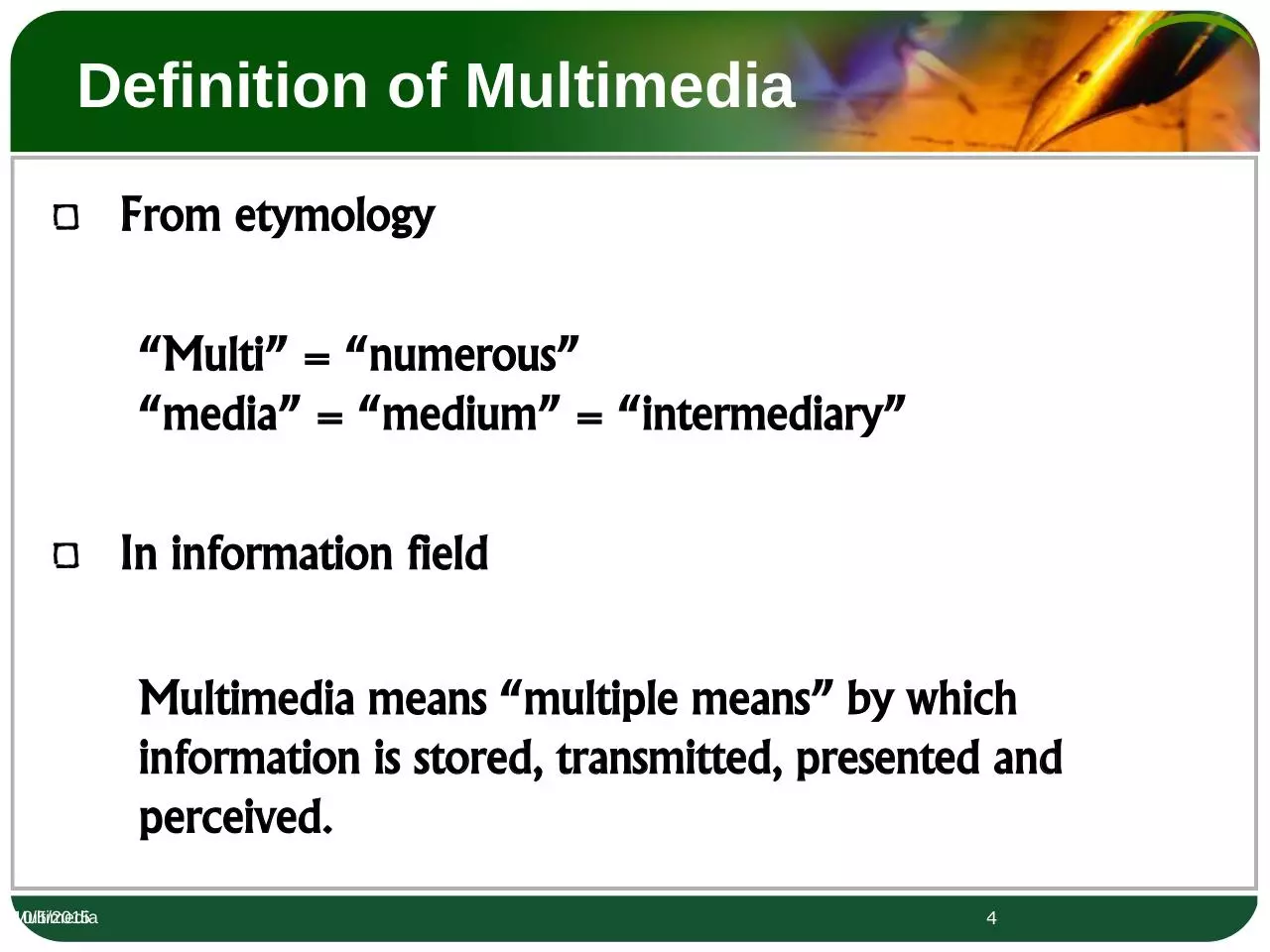 Page 4 of 27, Multimedia 2015 2016 Lec#2