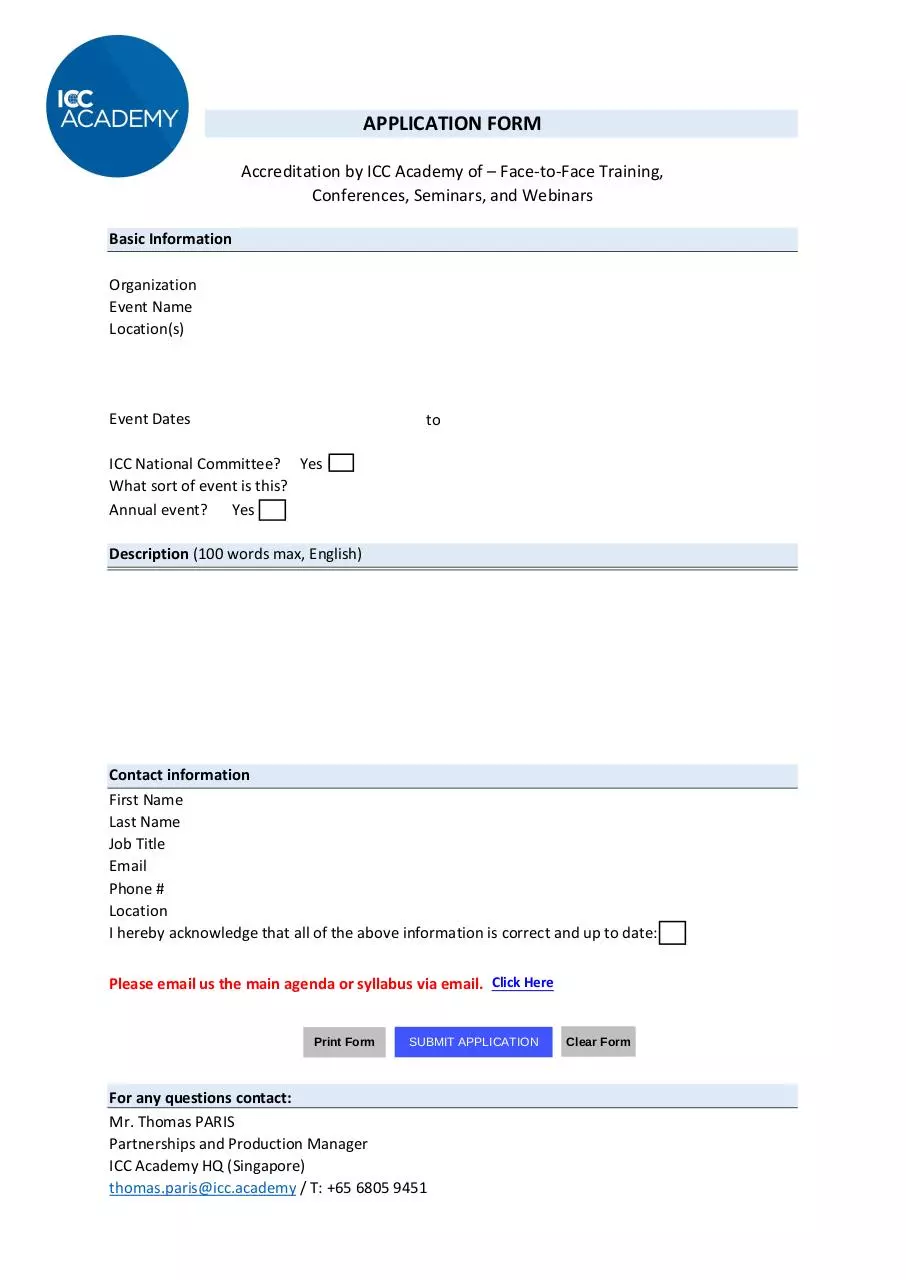 Document preview - Event Accreditation Form - ICC Academy.pdf - Page 1/1