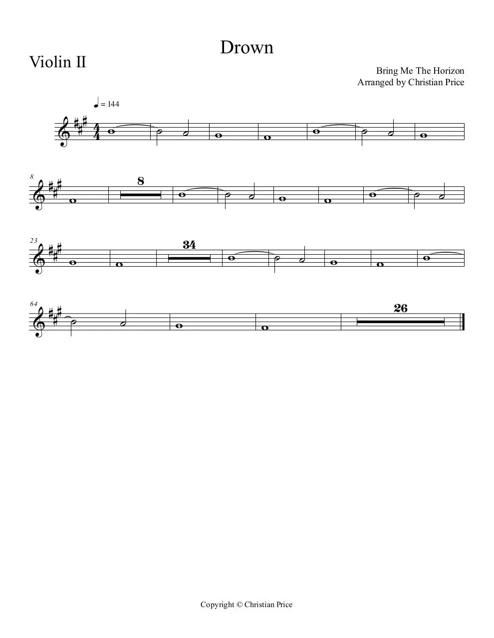 Document preview - Full Score - 002 Violin II.pdf - Page 1/1