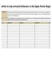 Page 1, Petition to save our town
