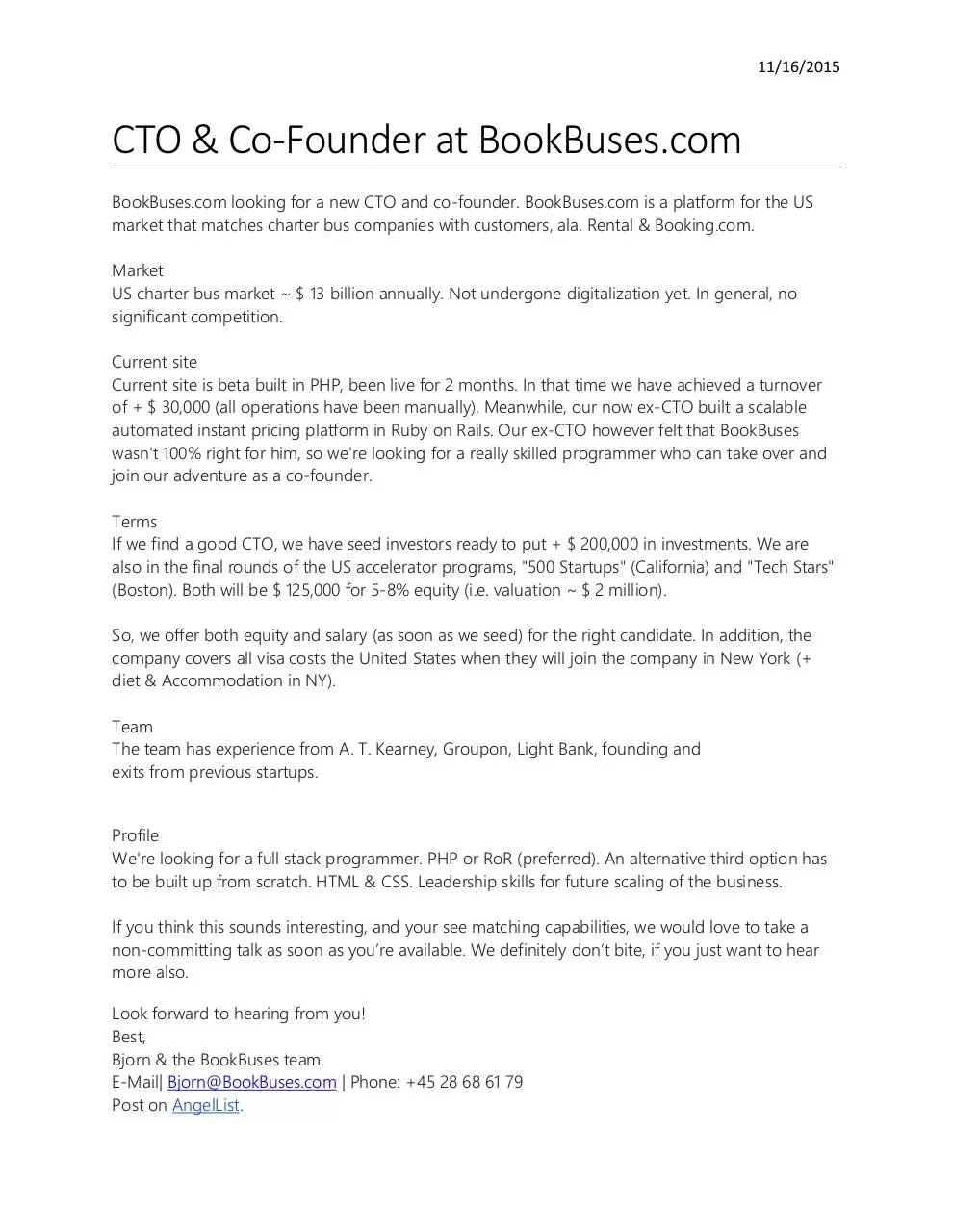 Page 1 of 1, CTO Post BookBuses