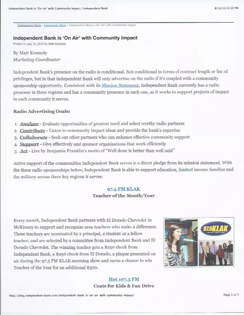 Page 2 of 6, 1 Ind. Bank Samples