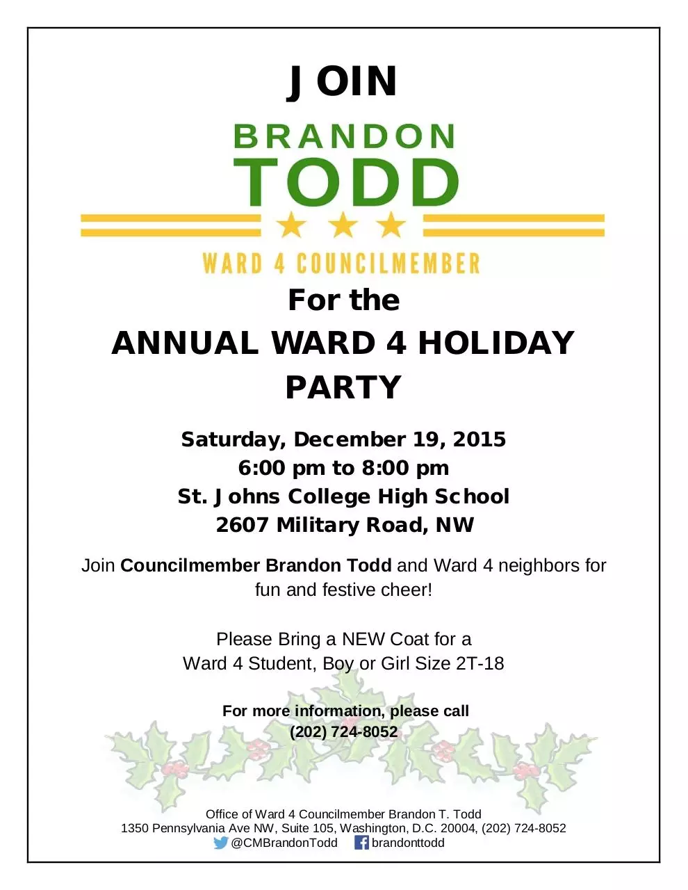 Page 1 of 1, Holiday Flyer