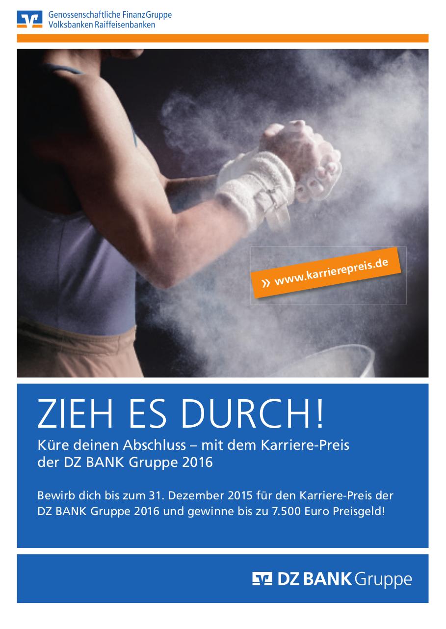 Document preview DZ BANK Gruppe Karriere-Preis 2016_Flyer.pdf - page 1/2