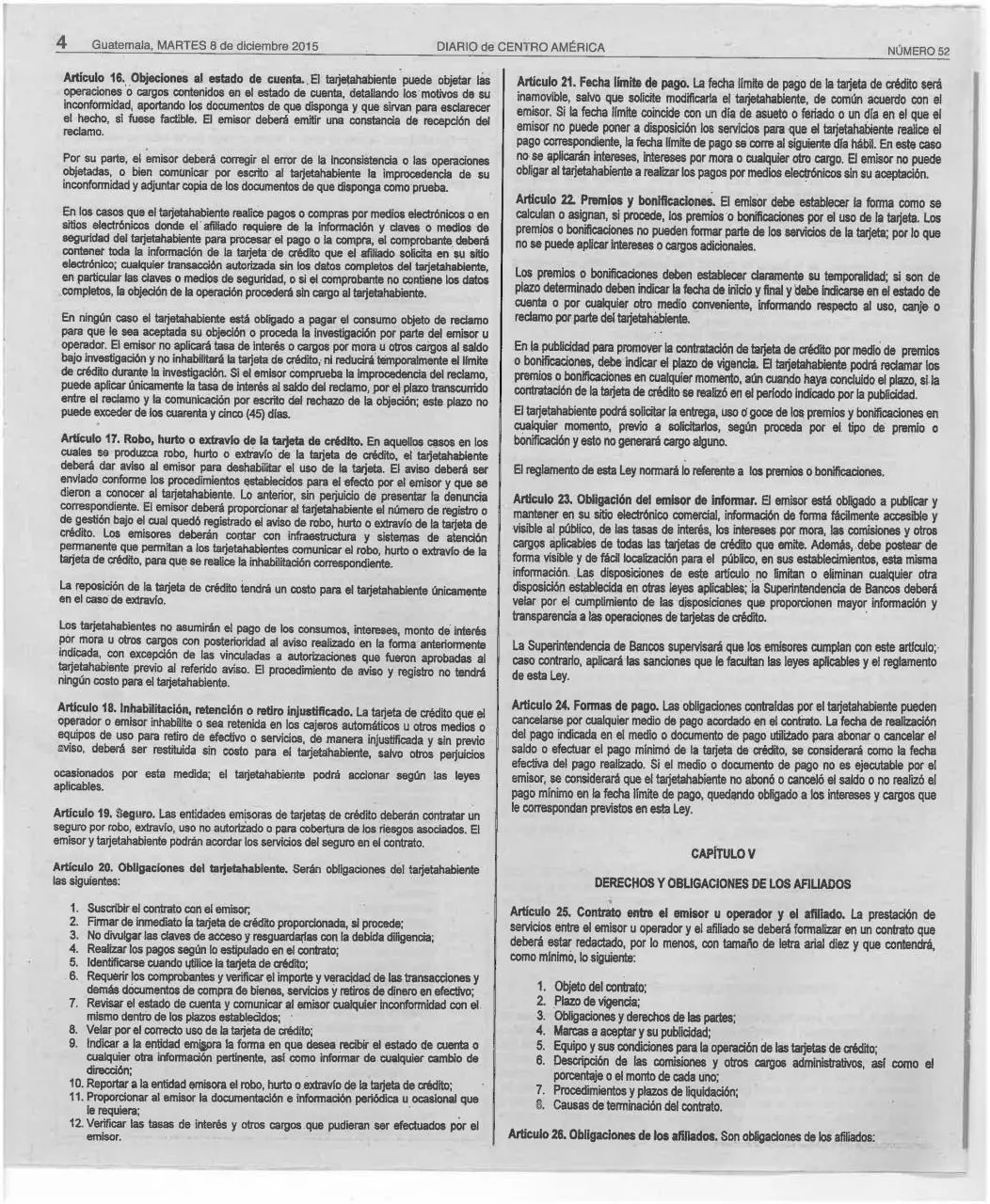 Page 4 of 6, Ley de Tarjetas de Crédito