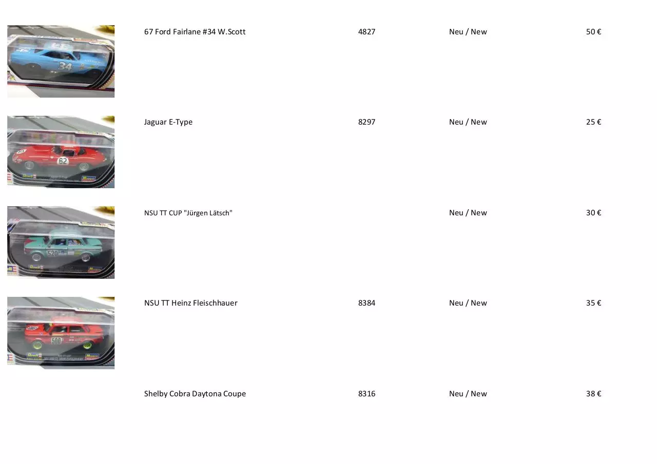 Page 3 of 21, Verkaufsliste Slotcars Slotcars to be sold