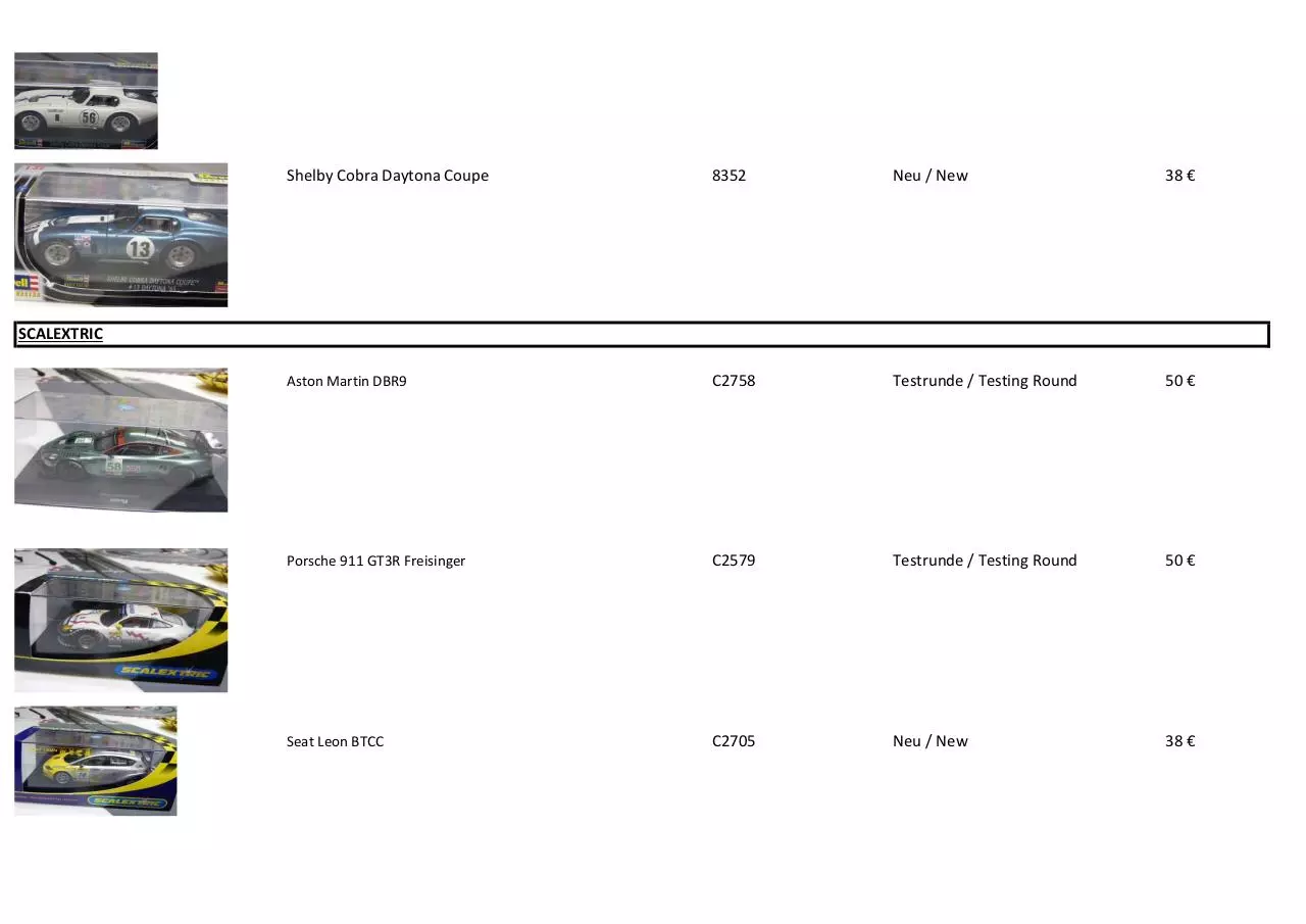 Page 4 of 21, Verkaufsliste Slotcars Slotcars to be sold