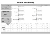 Page 5, mtahan nəticə vərəqi (6 cı sinif)