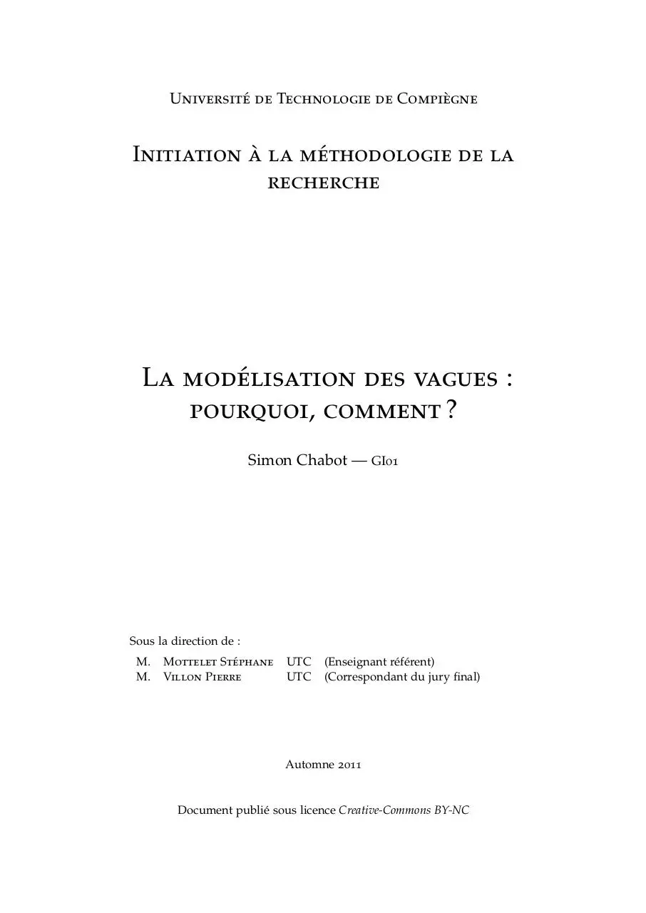Page 1 of 66, Chabot Simon la modelisation des vagues