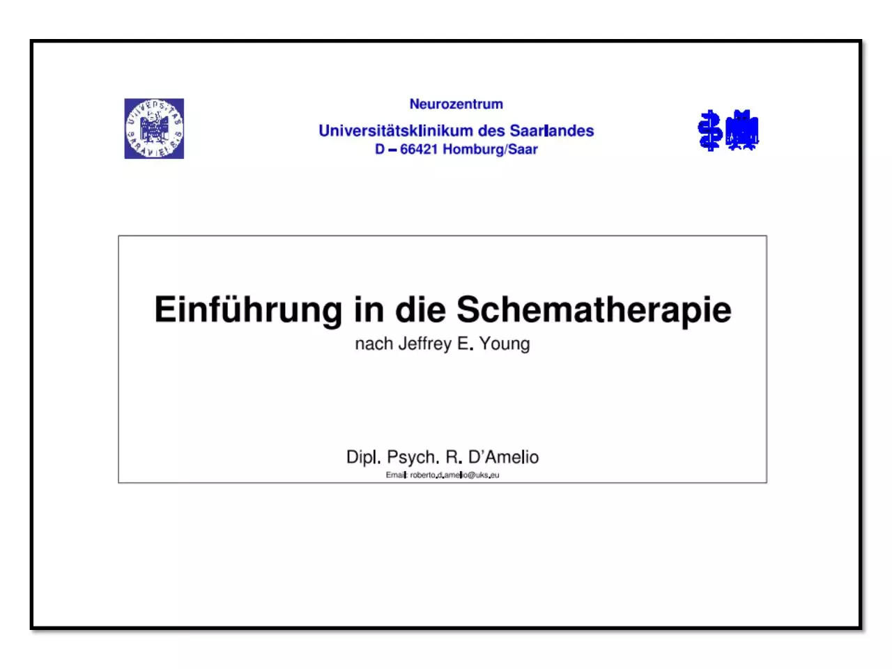 Page 1 of 11, Vortrag Einführung in die Schematherapie (Auszug)