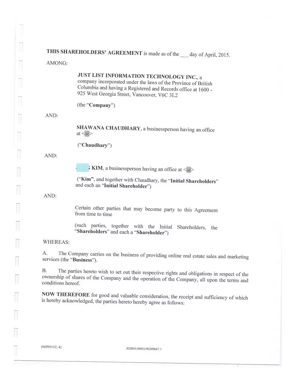 Page 2 of 29, ShareholdersAgreement