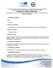 Page 1, Convocatoria y TDR Responsable Contable SEJUST 2016