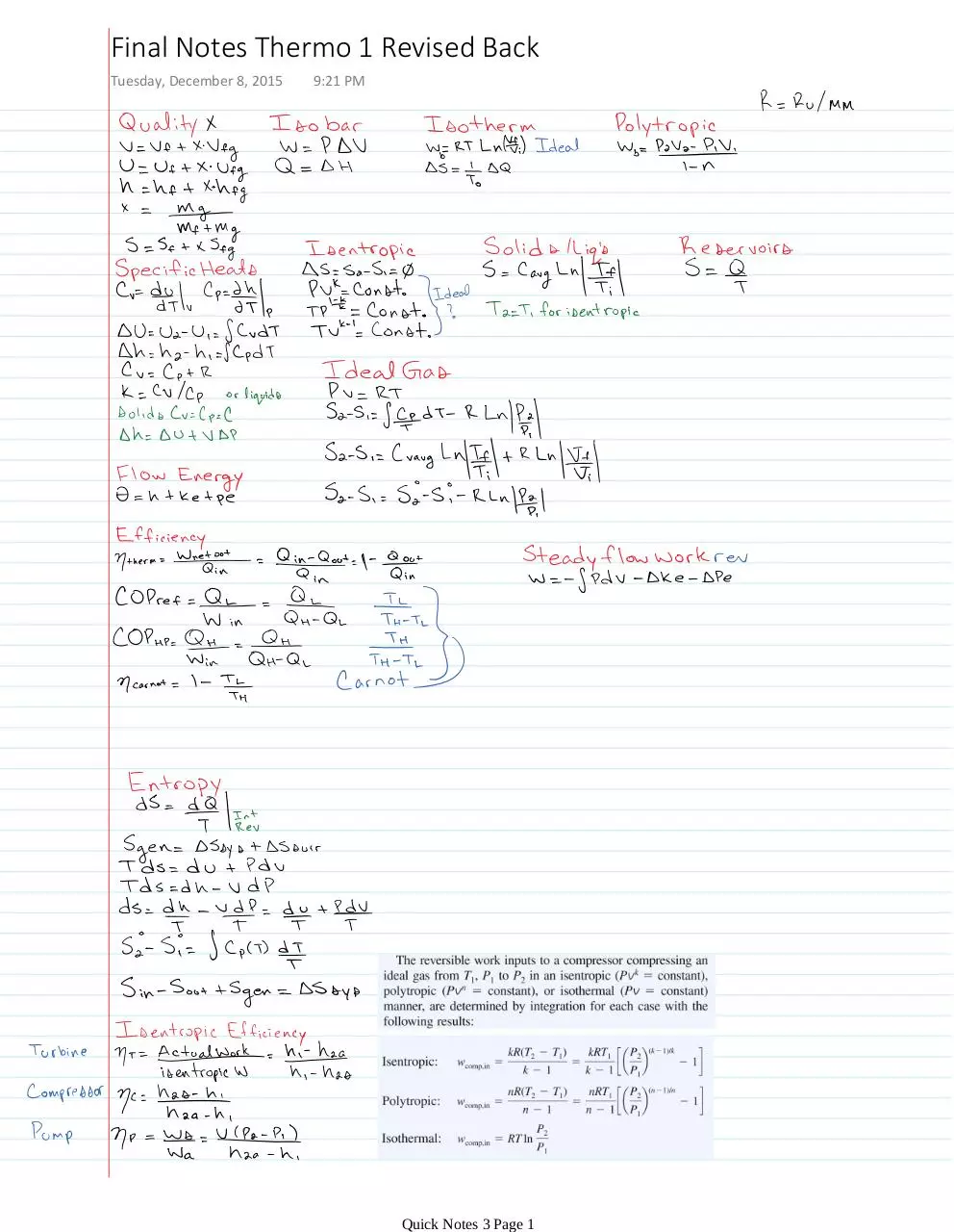 Page 1 of 1, Final Notes Thermo 1 Revised Back