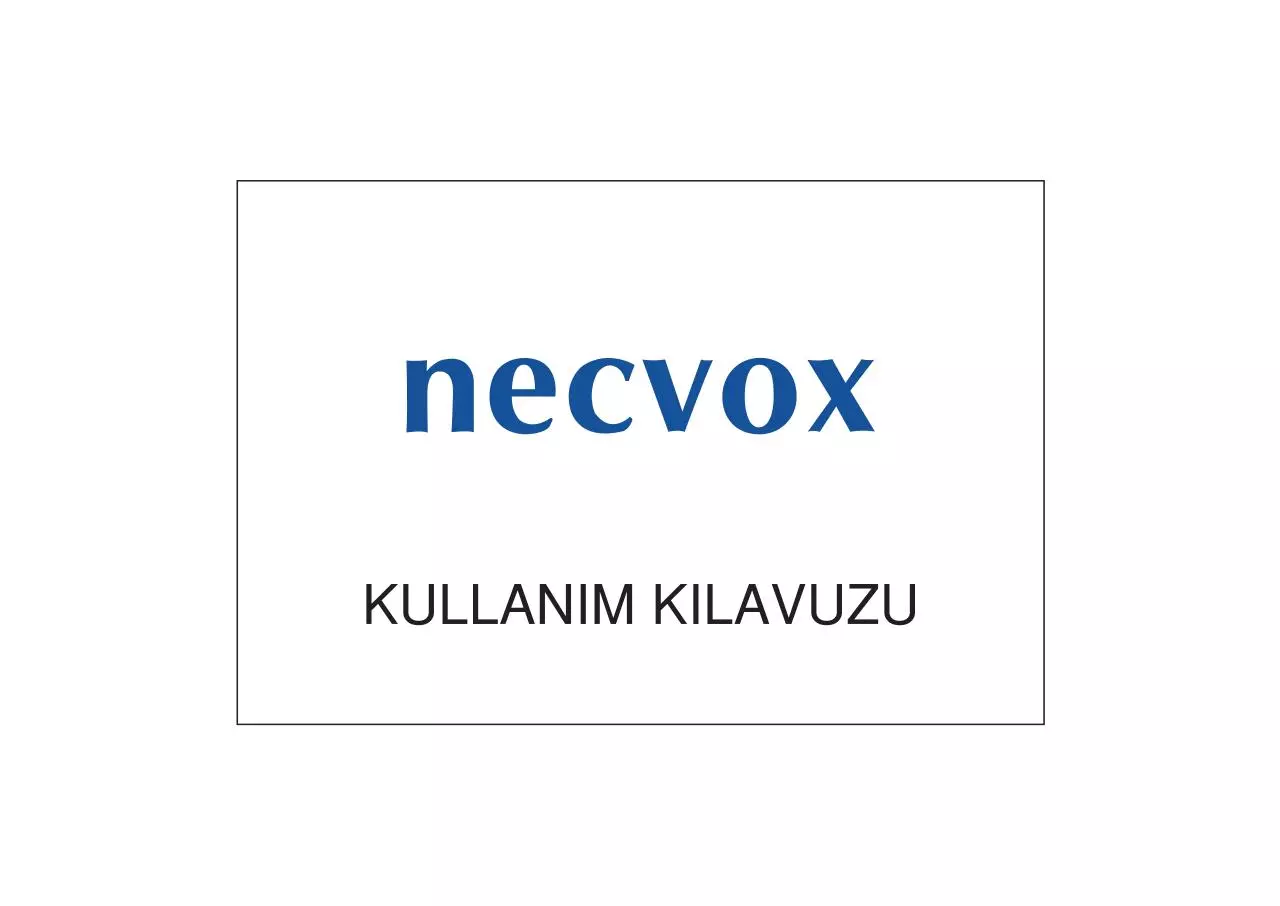 Page 1 of 68, NECVOX HD SERİSİ
