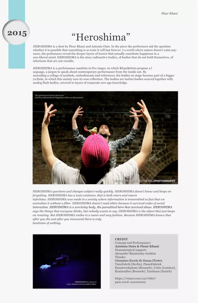 Page 2 of 7, PORTFOLIO FLEUR KHANI 2012 2015
