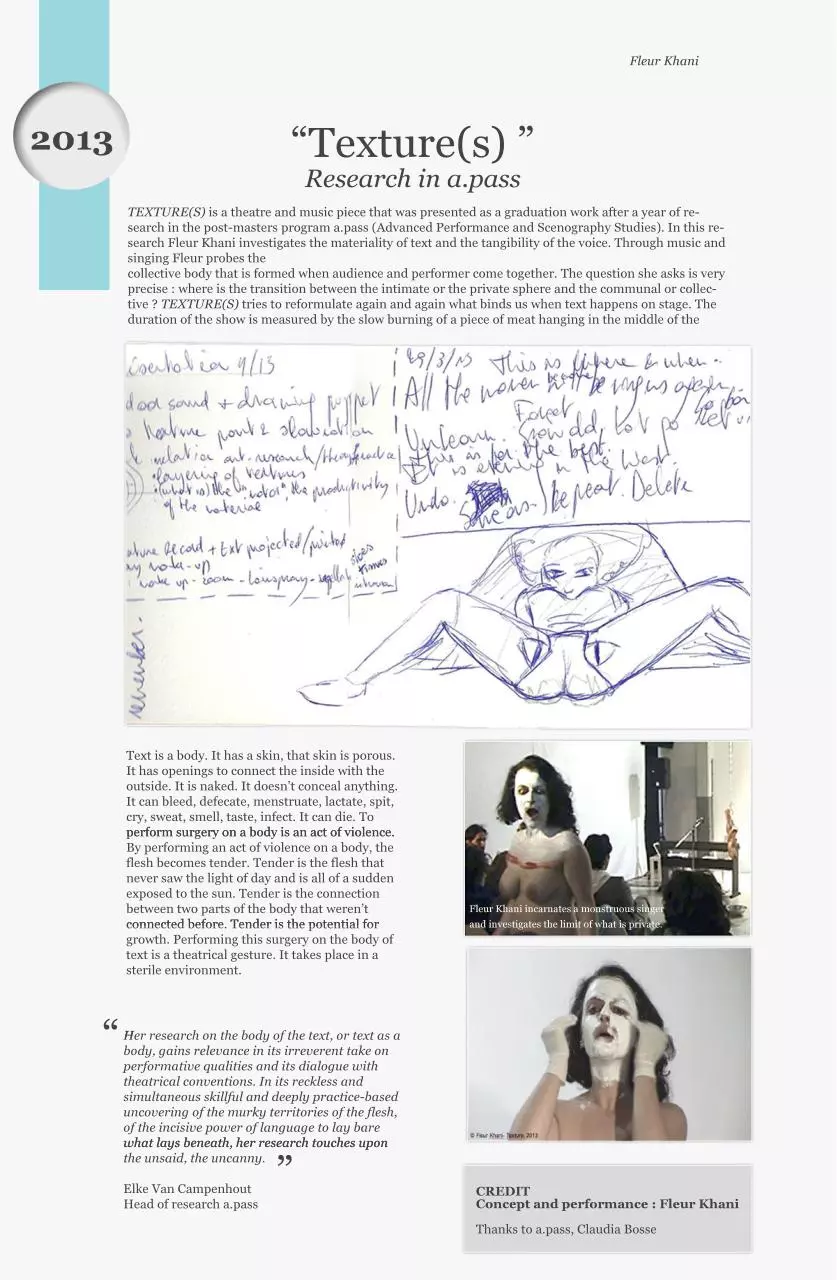 Page 5 of 7, PORTFOLIO FLEUR KHANI 2012 2015