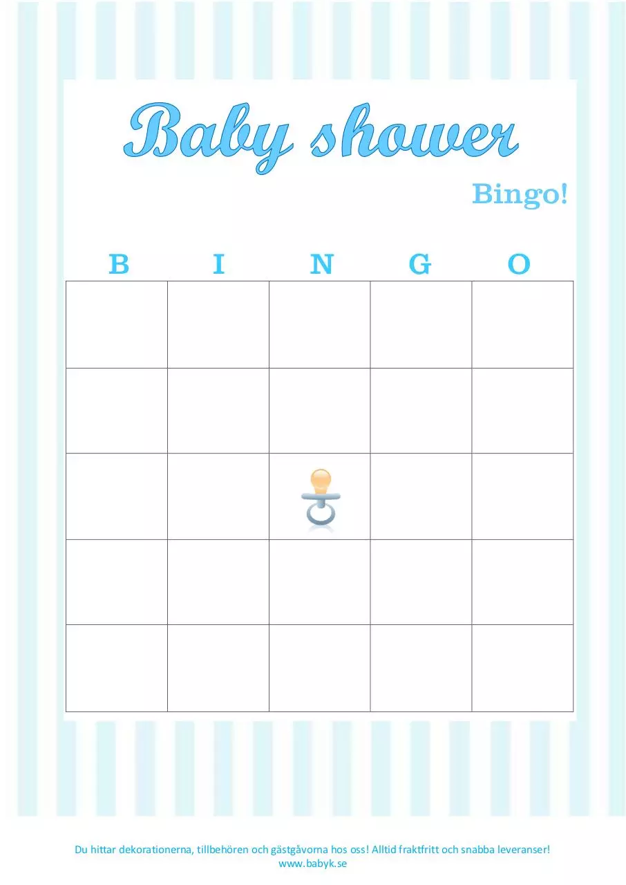 Page 1 of 1, Bingo Blå