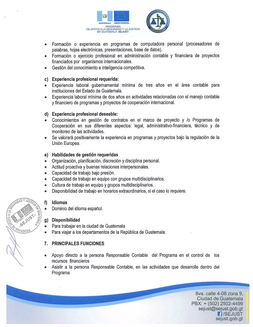 Page 4 of 6, TdR Asistente Contable