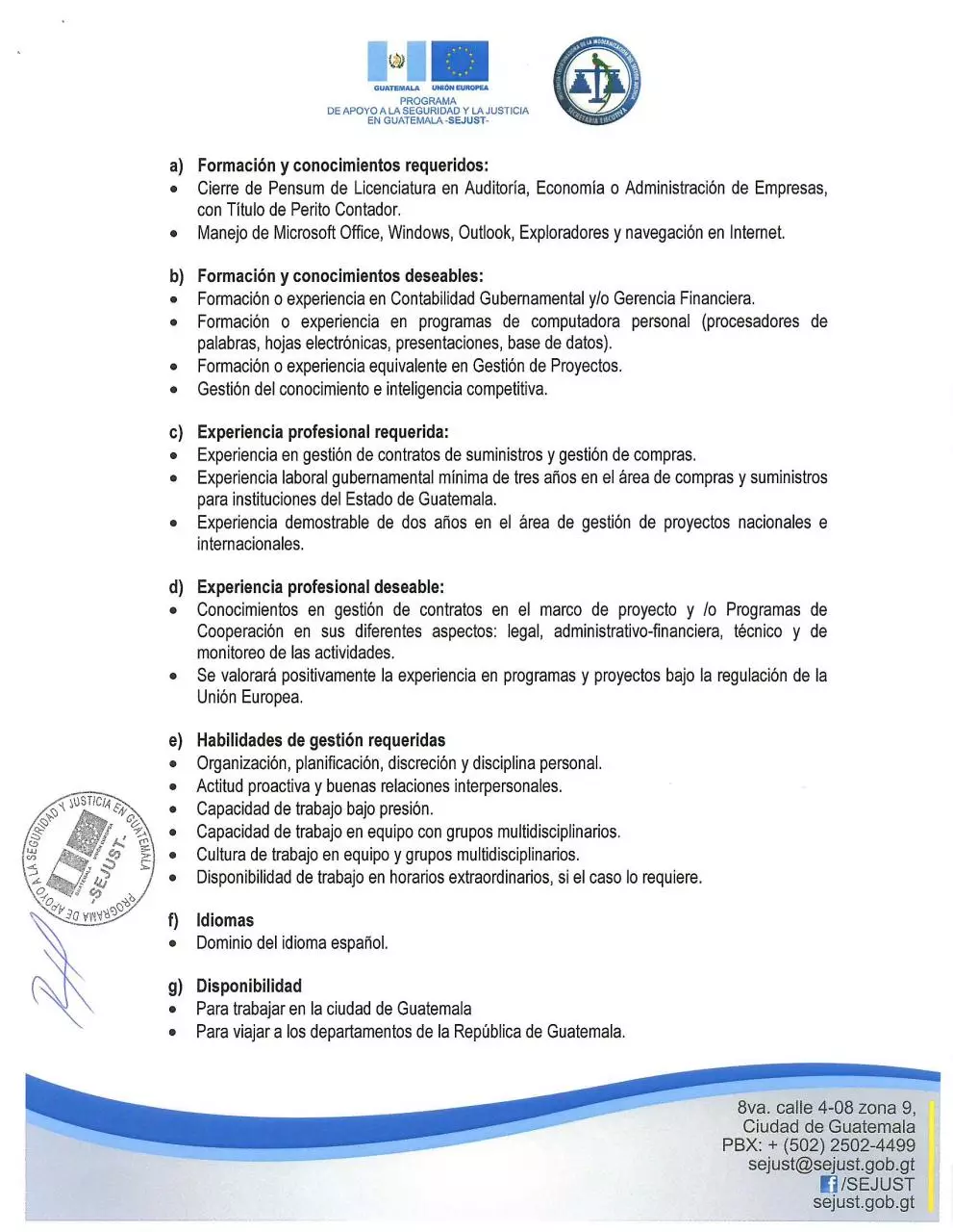Page 4 of 8, TDR Responsable Gestión de Compras