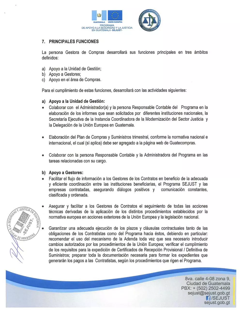 Page 5 of 8, TDR Responsable Gestión de Compras