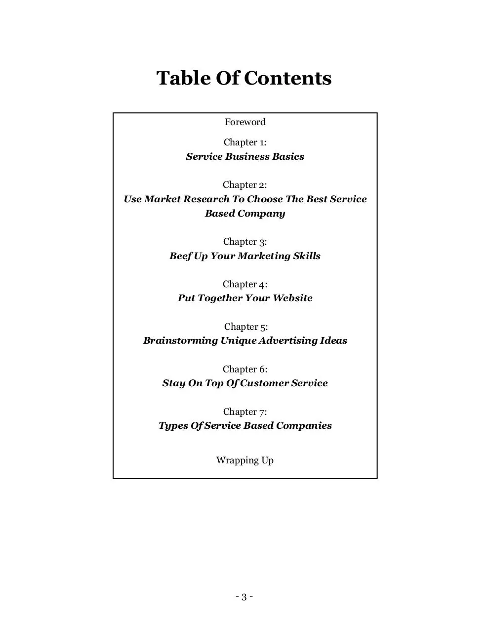 Page 3 of 27, Service Business Harmony