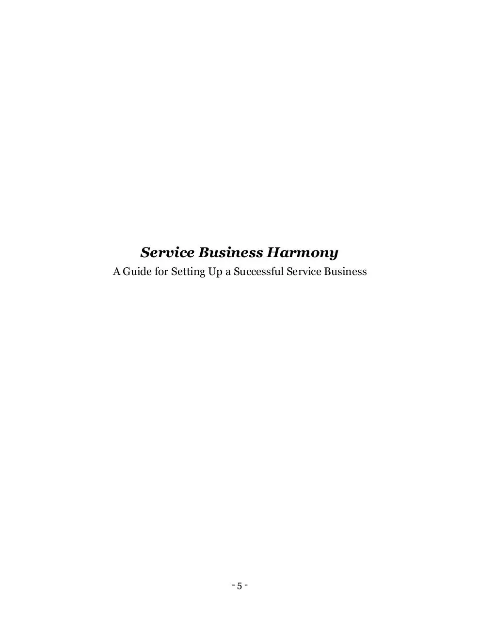 Page 5 of 27, Service Business Harmony