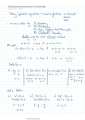 Page 1, 4.2 Solving Quadratic Equations by factoring