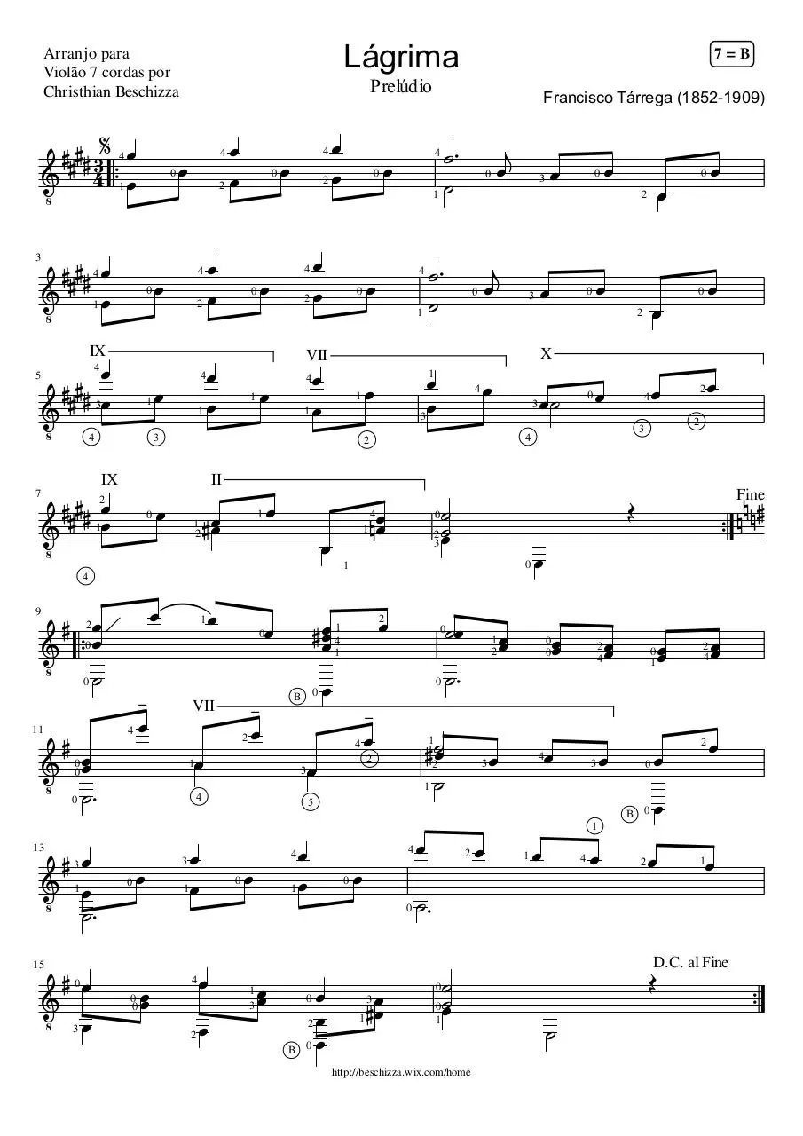 Page 1 of 1, Lágrima 7 cordas