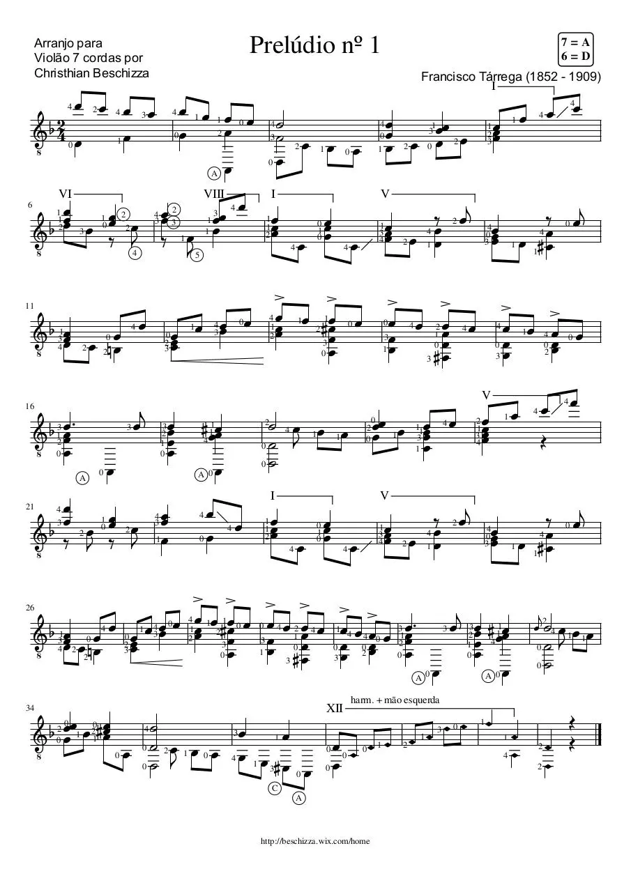 Page 1 of 1, Prelúdio nÂº 1 7 cordas