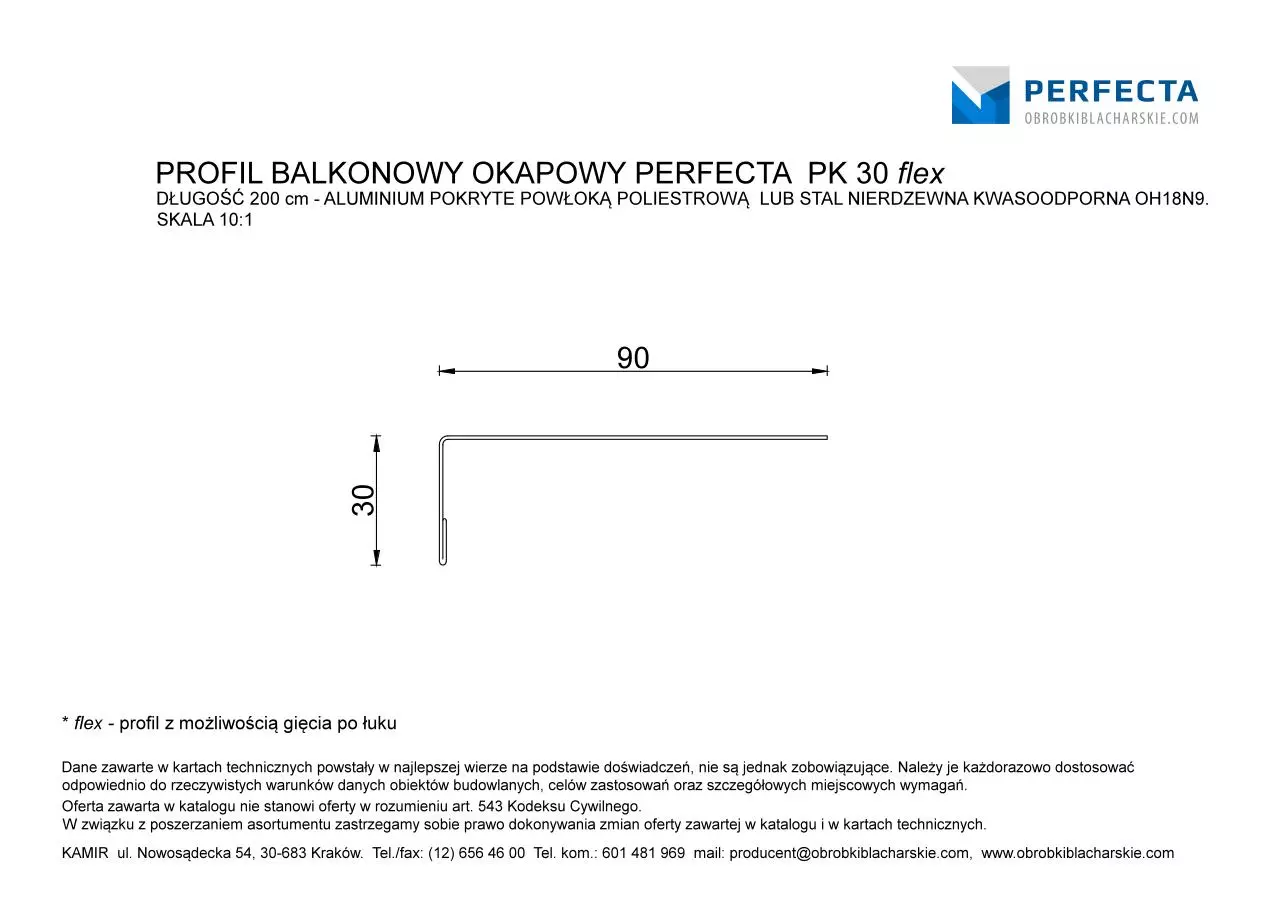 Document preview - PROFIL BALKONOWY OKAPOWY PERFECTA PK30 flex.pdf - Page 1/1