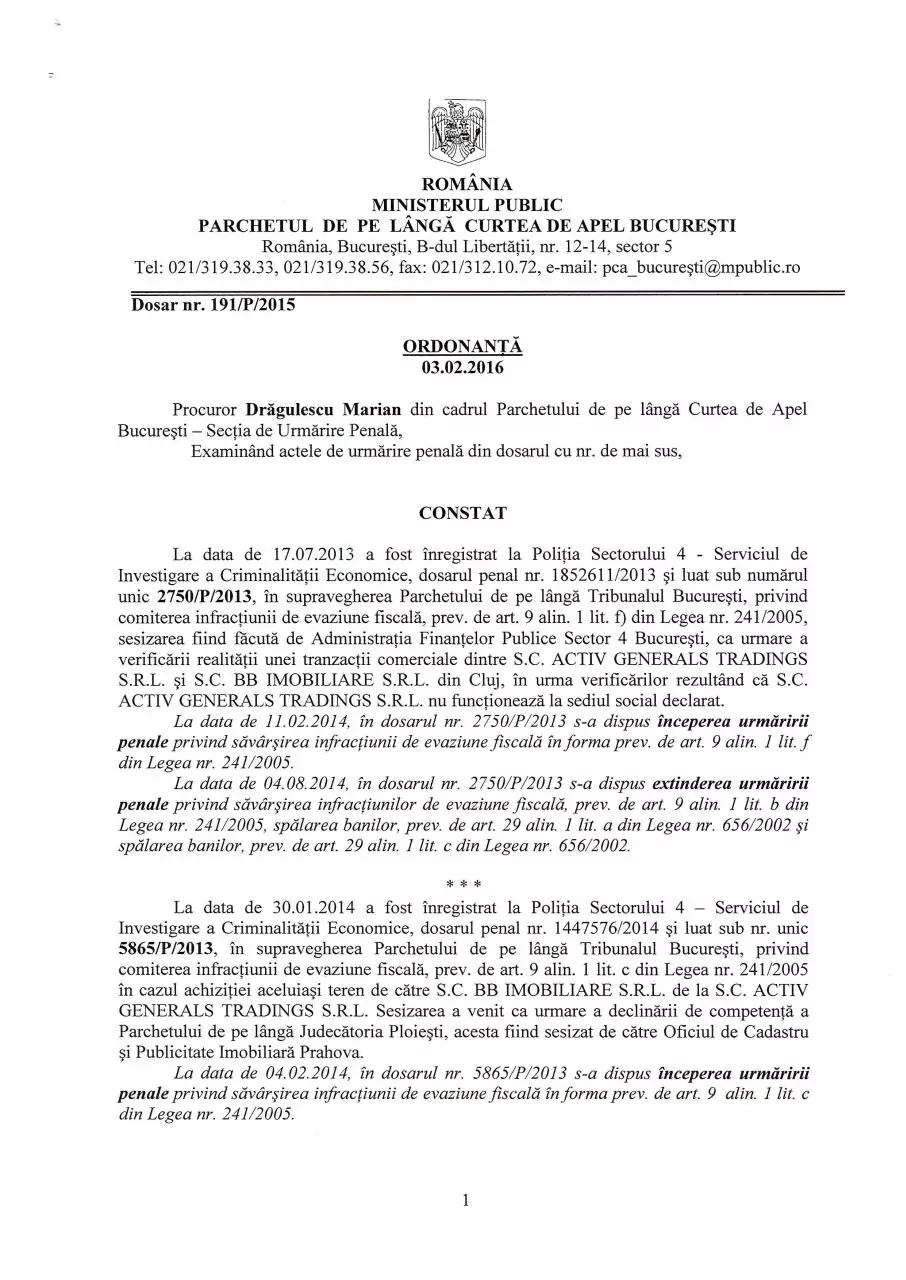 Page 1 of 30, Ordonanta Vacusta Alexandru 03 02 2016