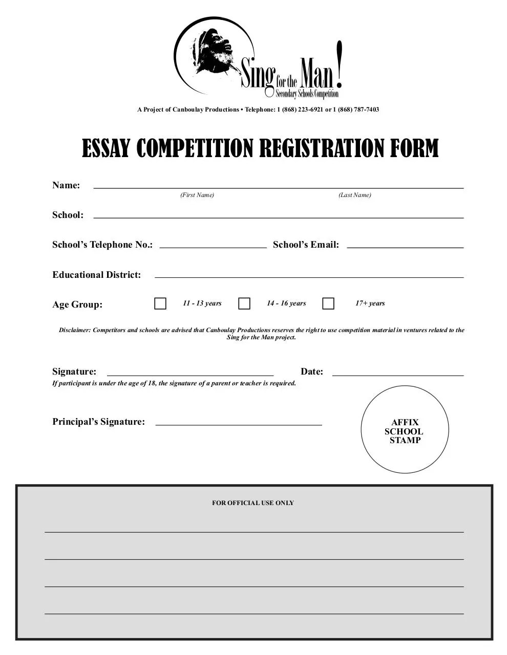 Page 1 of 1, SingForTheManEssayRegistrationForm