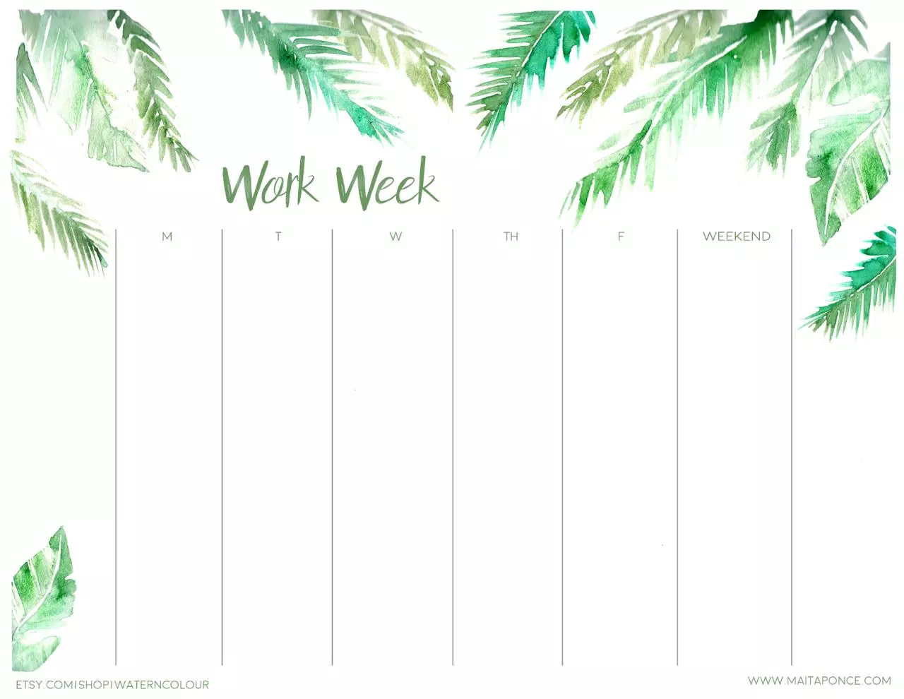 Page 1 of 1, workweekprintable