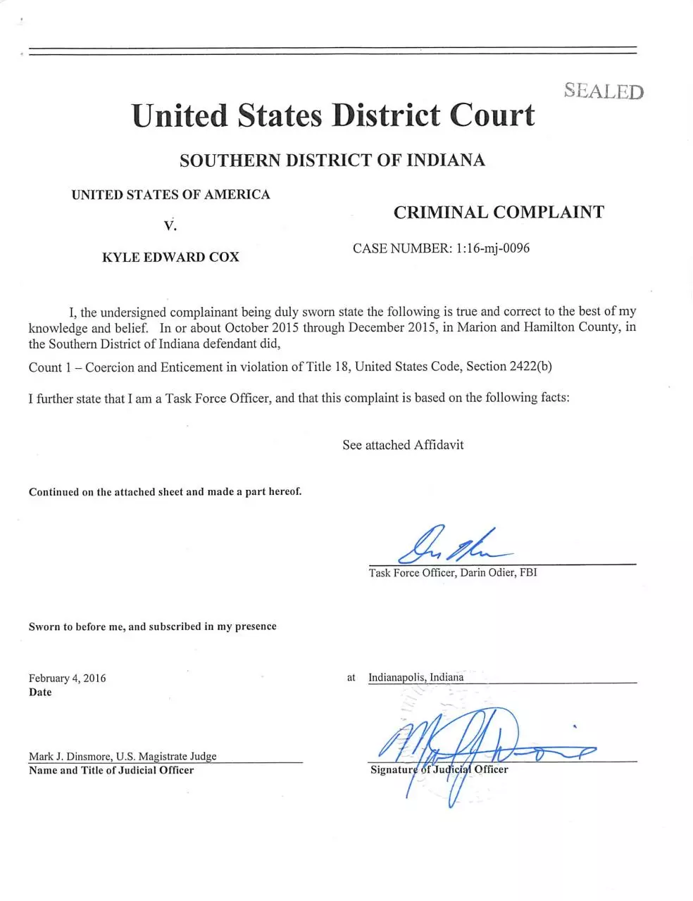 Page 1 of 30, coxcomplaint 1