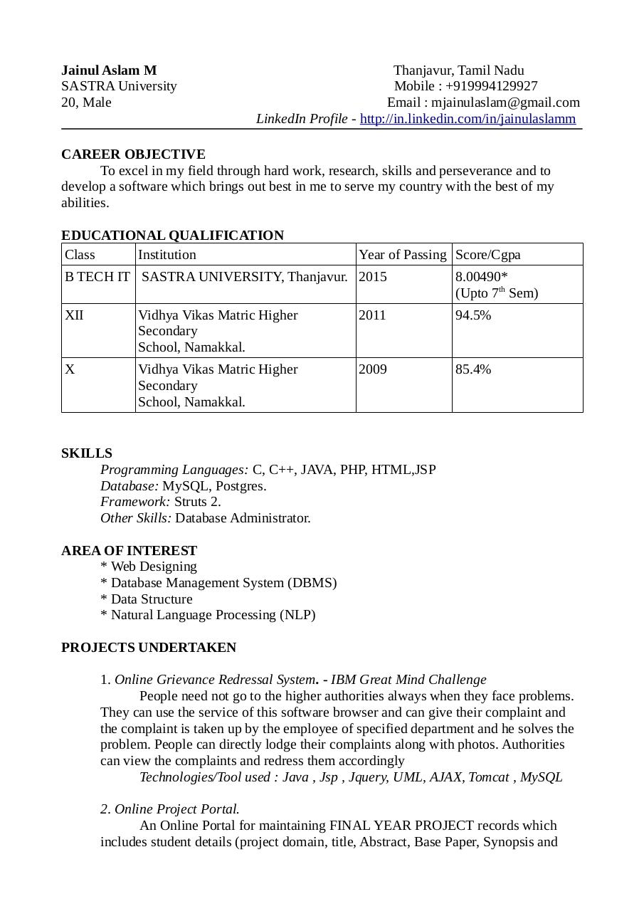 Document preview Aslam - Resume.pdf - page 1/4