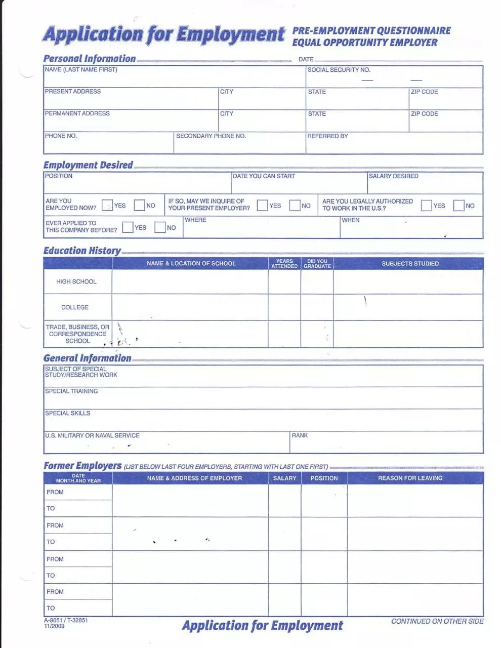 Page 1 of 2, employment app