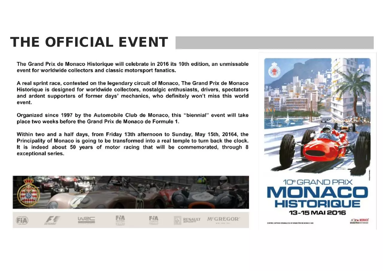 Page 2 of 29, MONACO GP HISTORIQUE LUXURY MEETING