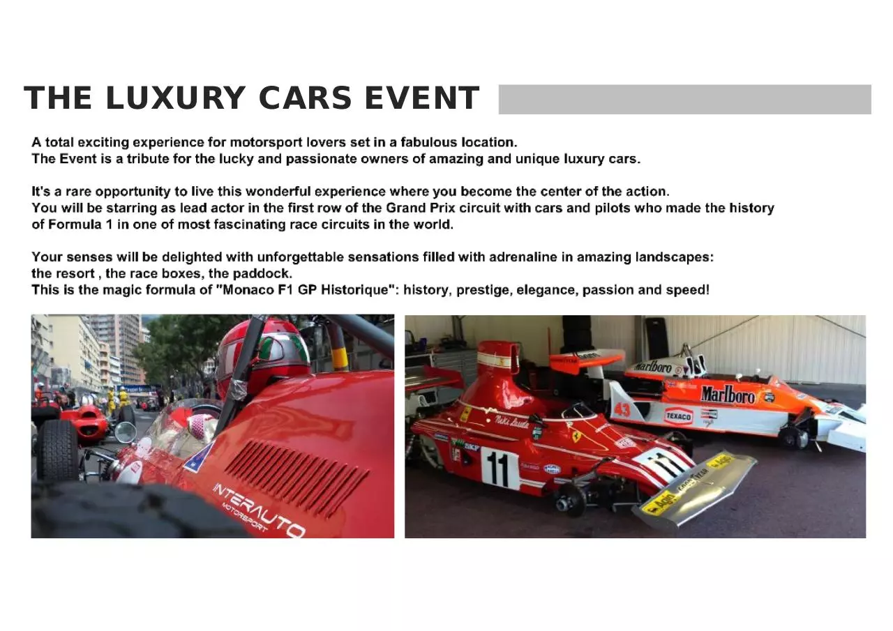 Page 3 of 29, MONACO GP HISTORIQUE LUXURY MEETING