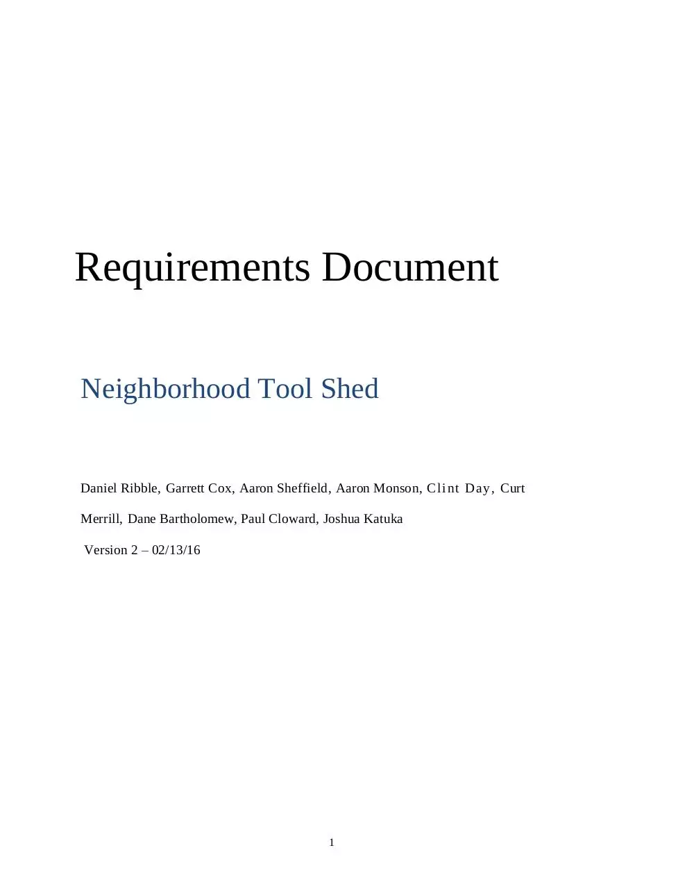 Page 1 of 9, Requirements doc