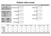 Page 4, mtahan nəticə vərəqi (6 cı sinif)